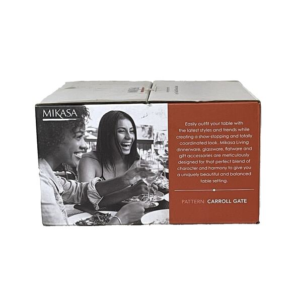 Mikasa Carroll Gate Fine Crystal Double Old-Fashioned Glasses Set of 4 9oz New - Picture 2 of 6